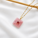 Collana Coralia " Quarzo Rosa "