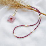 Collana Coralia " Quarzo Rosa "