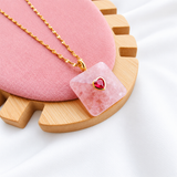 Collana Coralia " Quarzo Rosa "